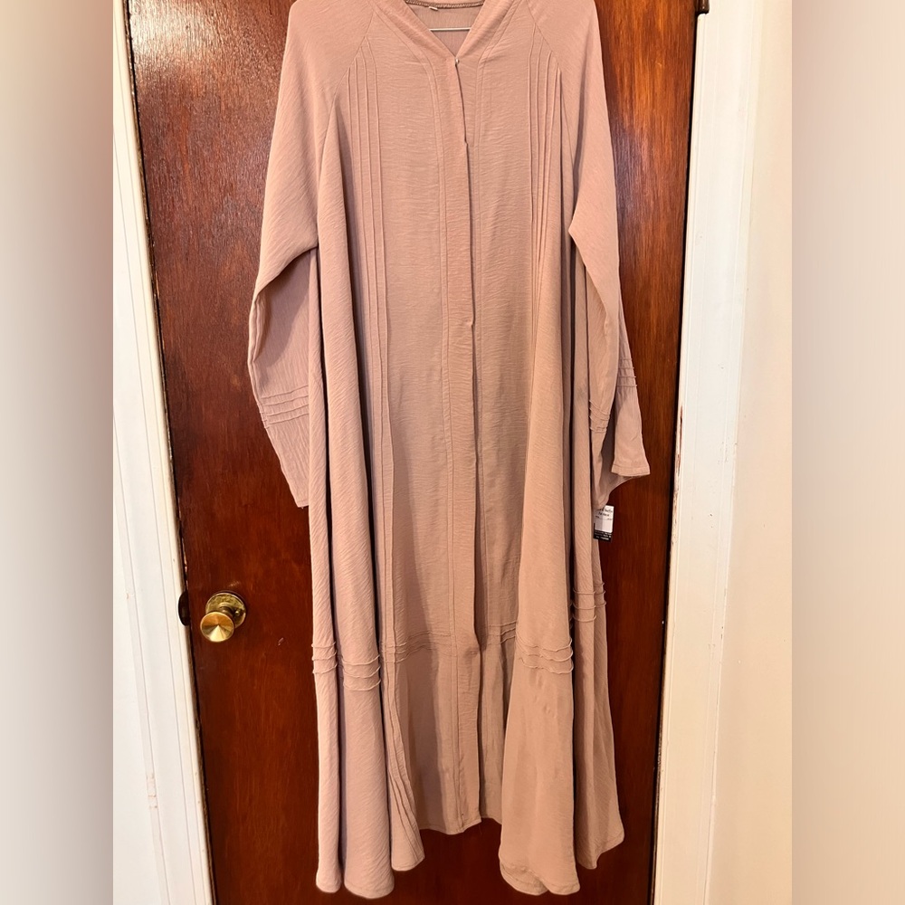 Dusty Rose Pink Button up Abaya From Mecca 54